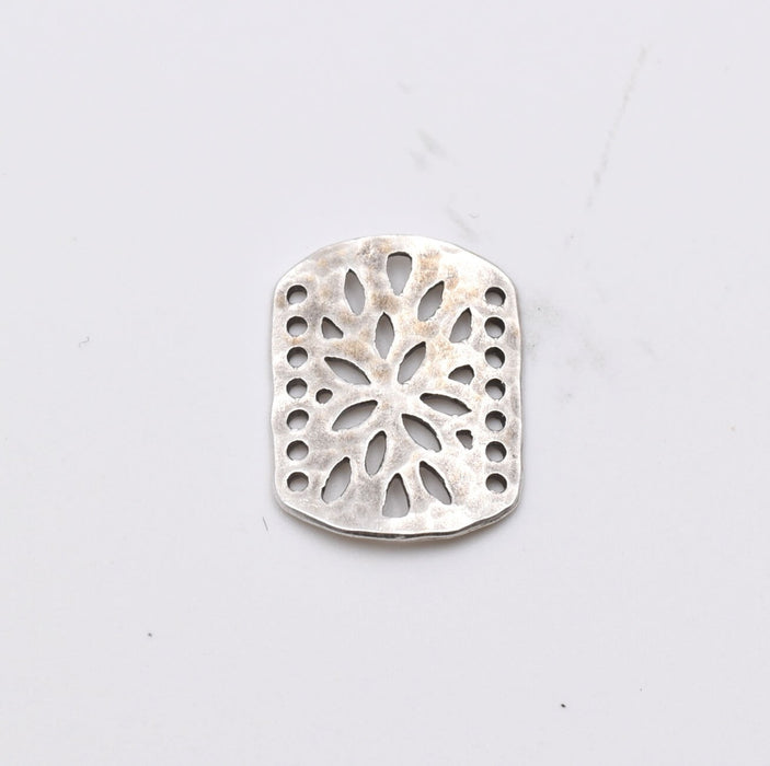 Acheter au détail Connecteur ajouré laiton Argent Antique multirangs 23x17mm (1)