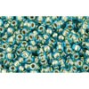 Achat cc284 - Toho frøperler 11/0 aqua/gull foret (10g)