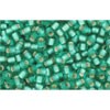 Achat cc24bf - Toho frøperler 11/0 sølvforet frostet mørk peridot (10g)