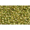 Achat cc996 - Toho frøperler 11/0 gullforet regnbueperidot (10g)