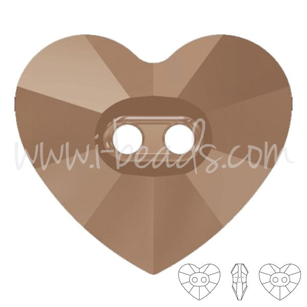 Bouton cristal Cristal 3023 heart crystal rose gold 12x10.5mm (2) - LaMercerieDesCopines