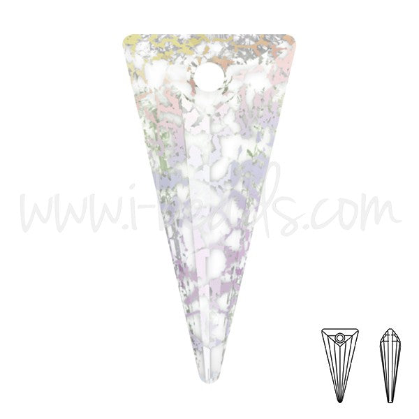 Pendentif Cristal 6480 spike crystal white patina 28mm (1) - LaMercerieDesCopines