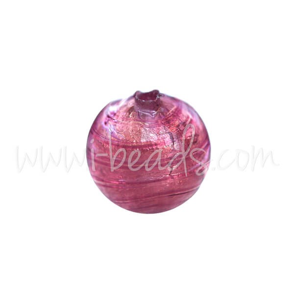 Vente Perle de Murano ronde rubis et or 6mm (1)