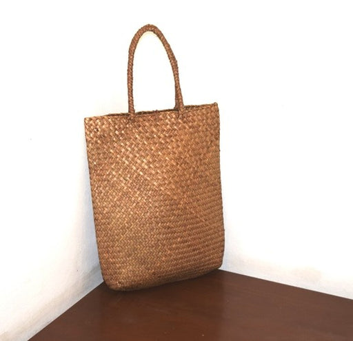 Creez sac paille trssée brun foncé tendance 2018 40x32 cm (1)