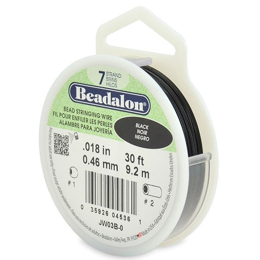 Vente Beadalon fil càÂ¢ble 7 brins noir 0.46mm, 9.2m (1)