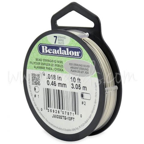 Creez Beadalon fil cable 7 brins en argent 925 0.46mm, 3.05m (1)